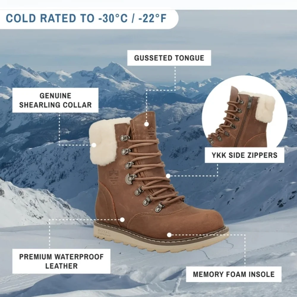 Royal Canadian Cambridge Waterproof Sherling Boot Size 7 Hiking Snow